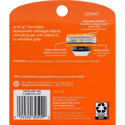 Up & Up Men's Five Blade FITS Cartridges 4ct - Up&up™ 6 Up & Up Men's Five Blade FITS Cartridges 4ct - Up&up™ - Image 4