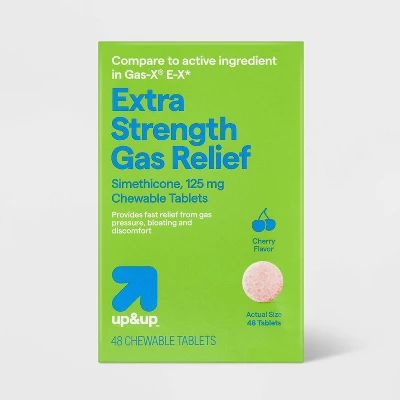 Up & Up Gas Relief Extra Strength 125mg Chewable Tablets - Cherry Crème - 48ct - Up&up™ 6 Up & Up Gas Relief Extra Strength 125mg Chewable Tablets - Cherry Crème - 48ct - Up&up™ - Image 4