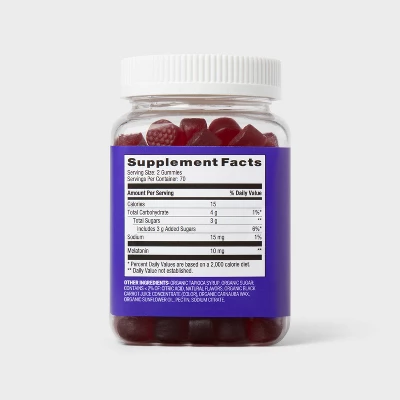 Up & Up Adult Melatonin 10mg Gummies - 140ct - Up&up™ 4 Up & Up Adult Melatonin 10mg Gummies - 140ct - Up&up™ - Image 2