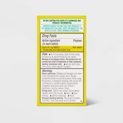 Up & Up Low-Dose Aspirin Tablets (NSAID) - 120ct - Up&up™ 4 Up & Up Low-Dose Aspirin Tablets (NSAID) - 120ct - Up&up™ - Image 2