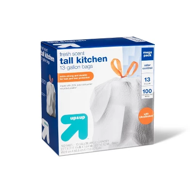 UltraStretch Tall Kitchen Drawstring Trash Bags - Fresh Scent - 13 Gallon - Up & Up™ 4 UltraStretch Tall Kitchen Drawstring Trash Bags - Fresh Scent - 13 Gallon - Up & Up™ - Image 2