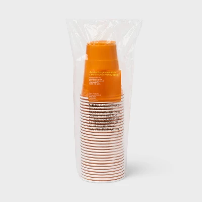 Up & Up Halloween Disposable Solid Cups - Orange - 18oz/30ct - Up&up™ 4 Up & Up Halloween Disposable Solid Cups - Orange - 18oz/30ct - Up&up™ - Image 2