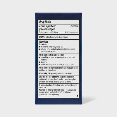 Up & Up Diphenhydramine HCl Maximum Strength Nighttime Sleep Aid Softgels - Up&up™ 4 Up & Up Diphenhydramine HCl Maximum Strength Nighttime Sleep Aid Softgels - Up&up™ - Image 2