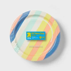 Up & Up Disposable Plate 7" - Stripes - 60ct - Up&up™ -Up&Up GUEST 2cb035ce 67ad 4849 a474 67ca28722a0c