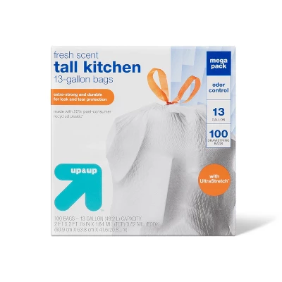 UltraStretch Tall Kitchen Drawstring Trash Bags - Fresh Scent - 13 Gallon - Up & Up™ 5 UltraStretch Tall Kitchen Drawstring Trash Bags - Fresh Scent - 13 Gallon - Up & Up™ - Image 3