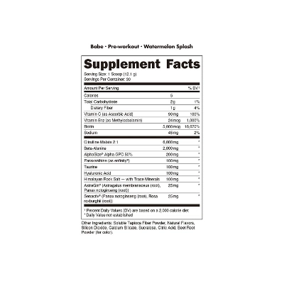 Bucked Up Pre-Workout Supplement Powder - Watermelon Splash - 13.2oz 6 Bucked Up Pre-Workout Supplement Powder - Watermelon Splash - 13.2oz - Image 4