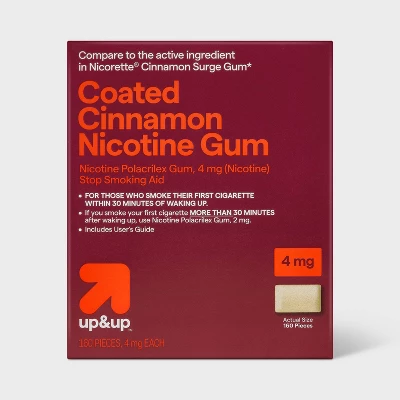 Up & Up Coated Nicotine 4mg Gum Stop Smoking Aid - Cinnamon - Up&up™ 6 Up & Up Coated Nicotine 4mg Gum Stop Smoking Aid - Cinnamon - Up&up™ - Image 4