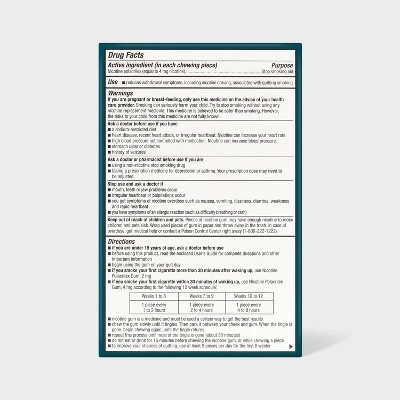 Up & Up Coated Nicotine 4mg Gum Stop Smoking Aid - Cool Mint - 100ct - Up&up™ 4 Up & Up Coated Nicotine 4mg Gum Stop Smoking Aid - Cool Mint - 100ct - Up&up™ - Image 2