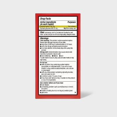 Up & Up Acetaminophen PM Extra Strength Pain Reliever & Sleep Aid Caplets - 100ct - Up&up™ 4 Up & Up Acetaminophen PM Extra Strength Pain Reliever & Sleep Aid Caplets - 100ct - Up&up™ - Image 2