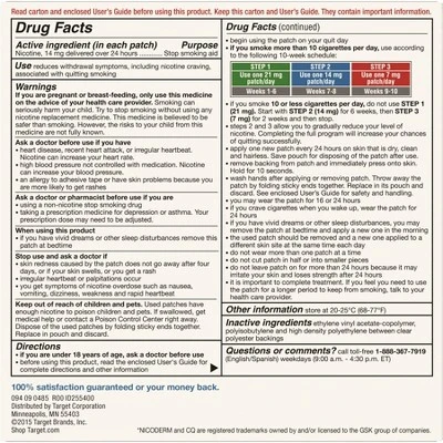 Nicotine Stop Smoking Aid Clear Patches Step 2 - 14ct - Up & Up™ 3 Nicotine Stop Smoking Aid Clear Patches Step 2 - 14ct - Up & Up™