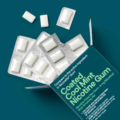 Up & Up Coated Nicotine 4mg Gum Stop Smoking Aid - Cool Mint - 100ct - Up&up™ 3 Up & Up Coated Nicotine 4mg Gum Stop Smoking Aid - Cool Mint - 100ct - Up&up™