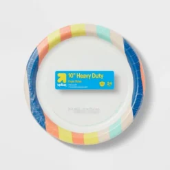 Up & Up Disposable Plate 10" - Stripes - 24ct - Up&up™ -Up&Up GUEST cc5cc203 1071 41a7 9b26 4334f80b50e1