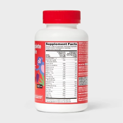 Up & Up Kids' Complete Multivitamin Chewable Tablets - Orange, Grape & Cherry - 150ct - Up&up™ 4 Up & Up Kids' Complete Multivitamin Chewable Tablets - Orange, Grape & Cherry - 150ct - Up&up™ - Image 2