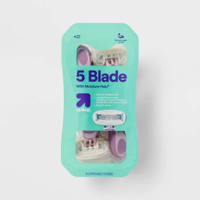 Up & Up Moisturizing Halo Women's 5-Blade Disposable Body Razors - 6ct - Up&up™ 6 Up & Up Moisturizing Halo Women's 5-Blade Disposable Body Razors - 6ct - Up&up™ - Image 4