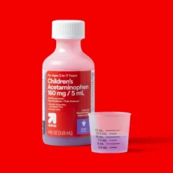 Up & Up Children's Acetaminophen Pain Reliever & Fever Reducer Liquid - Grape - 4oz - Up&up™