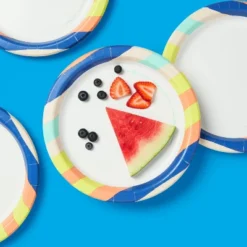 Up & Up Disposable Plate 10" - Stripes - 24ct - Up&up™