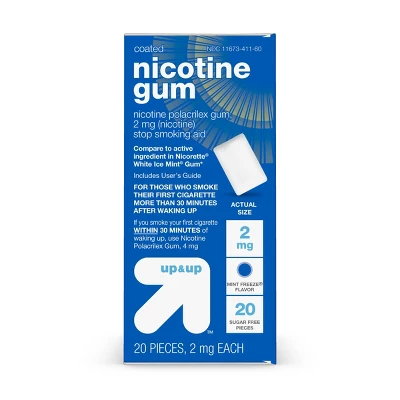 Coated Nicotine 2mg Gum Stop Smoking Aid - Mint Freeze - Up & Up™ 6 Coated Nicotine 2mg Gum Stop Smoking Aid - Mint Freeze - Up & Up™ - Image 4