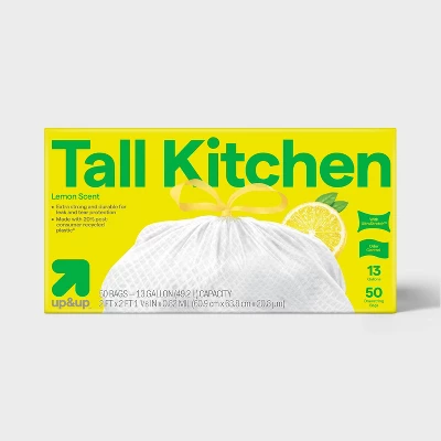 Up & Up UltraStretch Tall Kitchen Drawstring Trash Bags - Lemon Squeeze - 13gal - Up&up™ 6 Up & Up UltraStretch Tall Kitchen Drawstring Trash Bags - Lemon Squeeze - 13gal - Up&up™ - Image 4